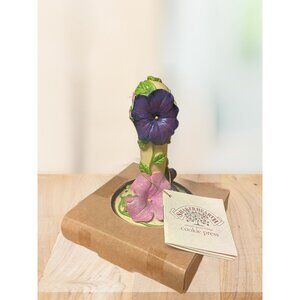 New Shaker Hearth Floral Cookie Press Hand-Painted Ceramic with Floral Design